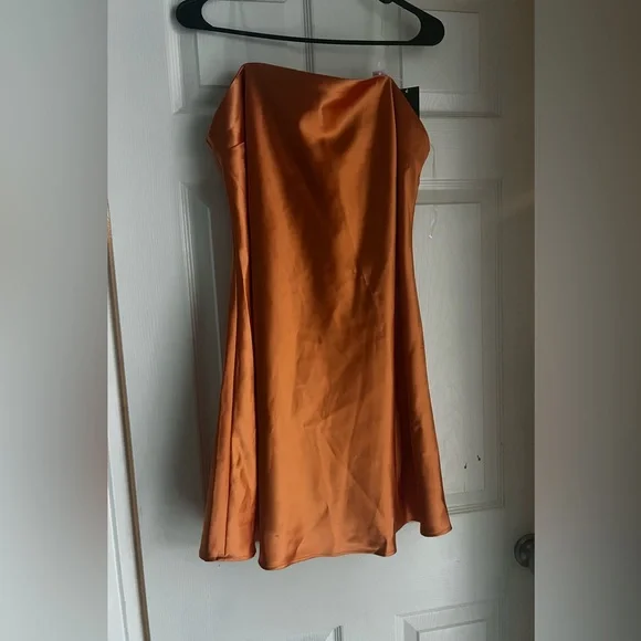 wild fable | Dresses | Target Dress Silk Orange Color Strapless Never Worn  | Poshmark